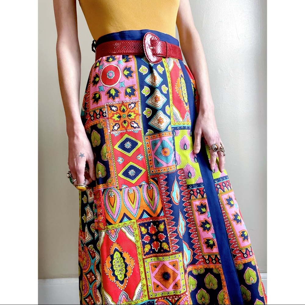 1960s Carrie couture quilted patchwork skirt - Picture 1 of 13